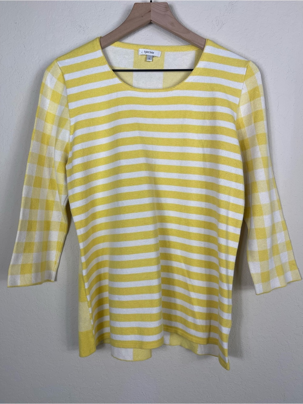 Tyler Boe Gingham Silk Cotton Sweater